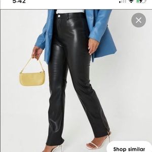 High waist faux leather trouser